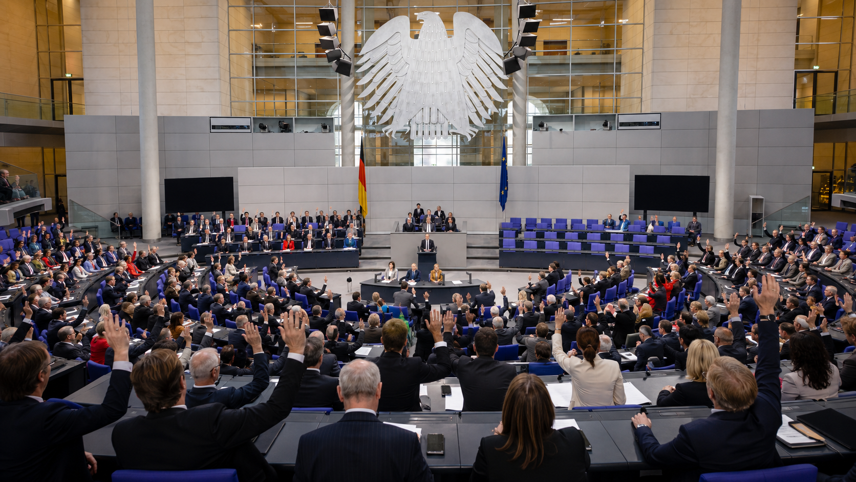 Symbolbild Abstimmung Bundestag - ki-gerneriert