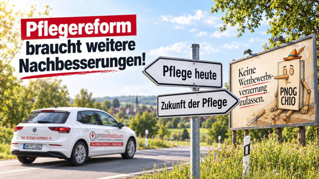 Pflegereform ambulante Pflege mit proindividuum und Forderung nach Nachbesserungen beim PNOG